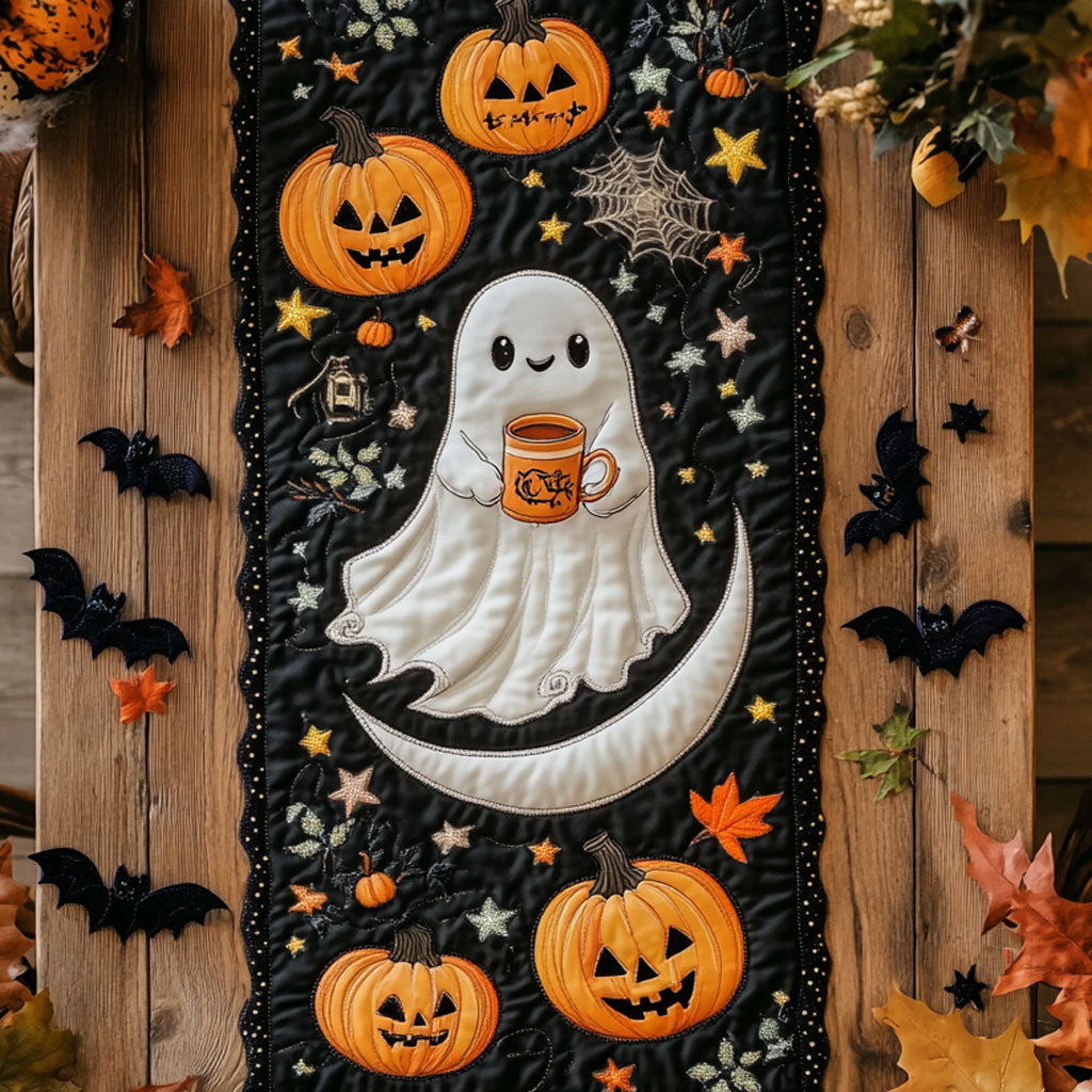Ghostly Starry Night WN2507035CL Quilted Table Runner