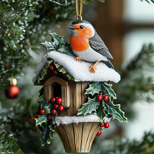 Snow Blessing European Robin WN2810063CL Christmas Ornament