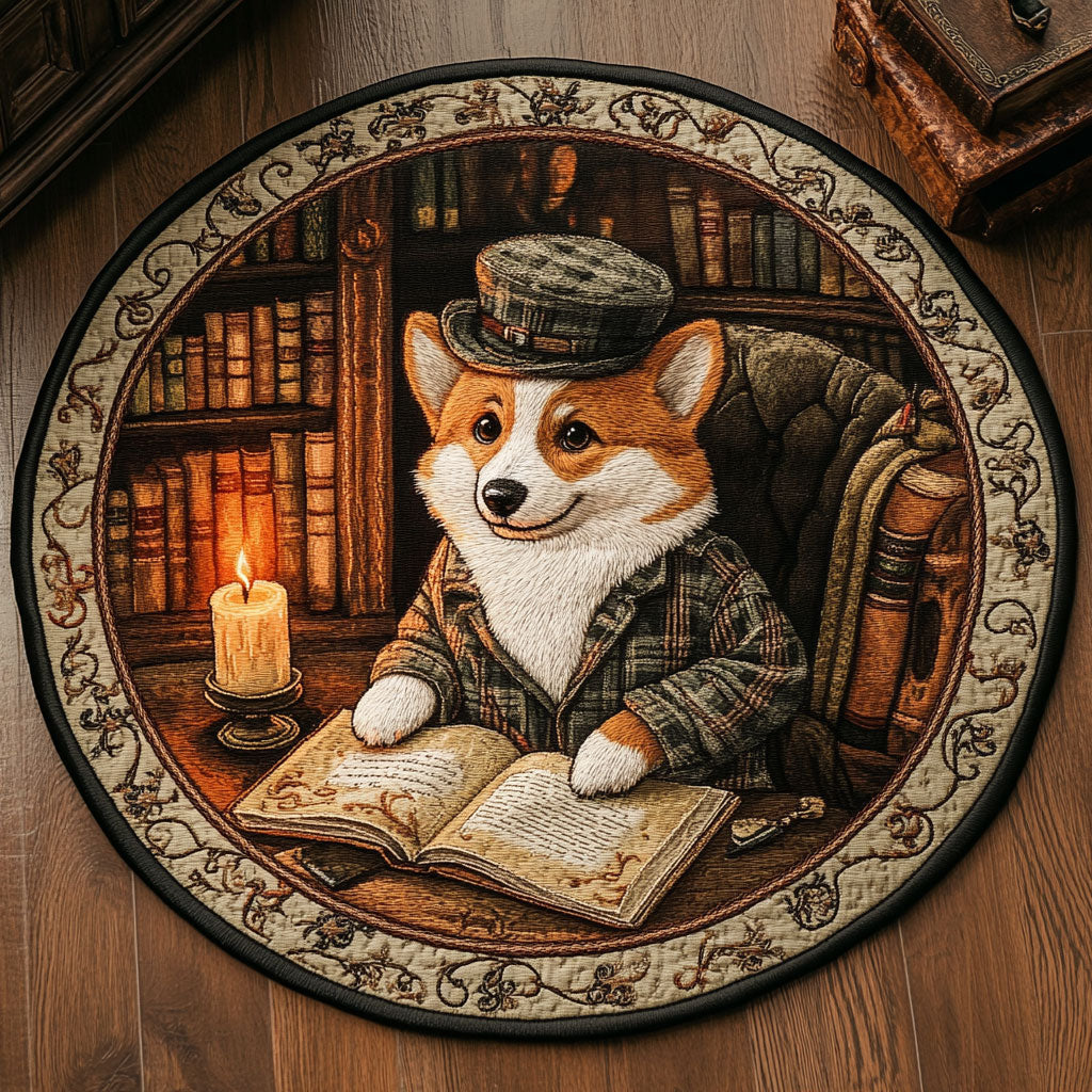 Corgi Aristocrat WN2705010CL Quilted Round Mat