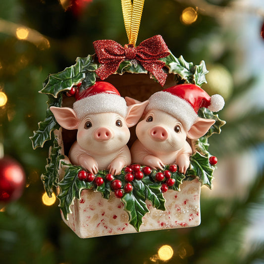 Christmas Twin Pig WN2611020CL Christmas Ornament