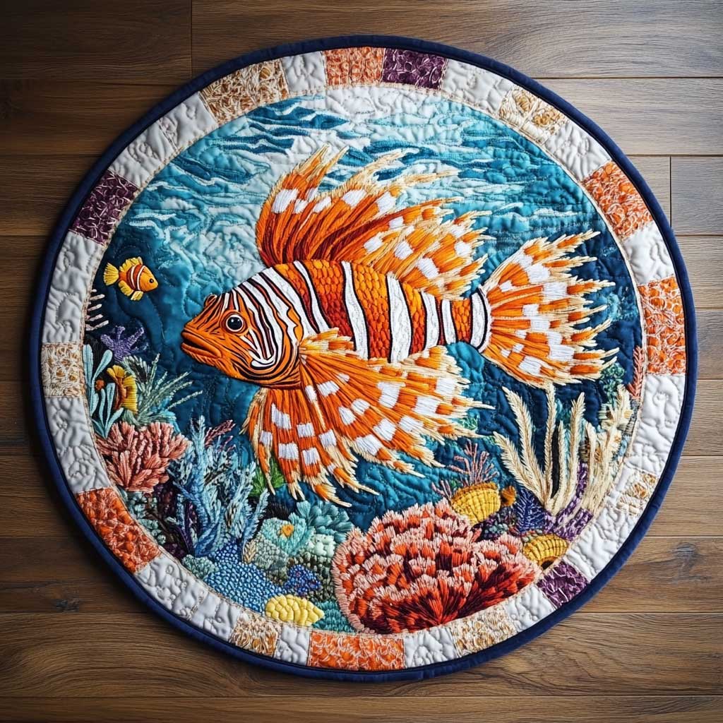 Lionfish Glow WN2404052CL Quilted Round Mat