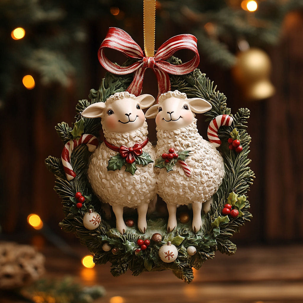 Holy Pair Sheep WN3010036CL Christmas Ornament