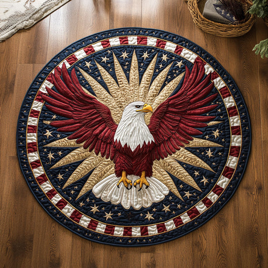 Patriotic Eagle WJ2907047CL Quilted Round Mat