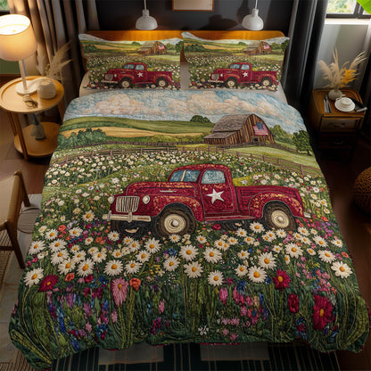 Red Truck Barn View WN0703100CL Duvet Cover Set