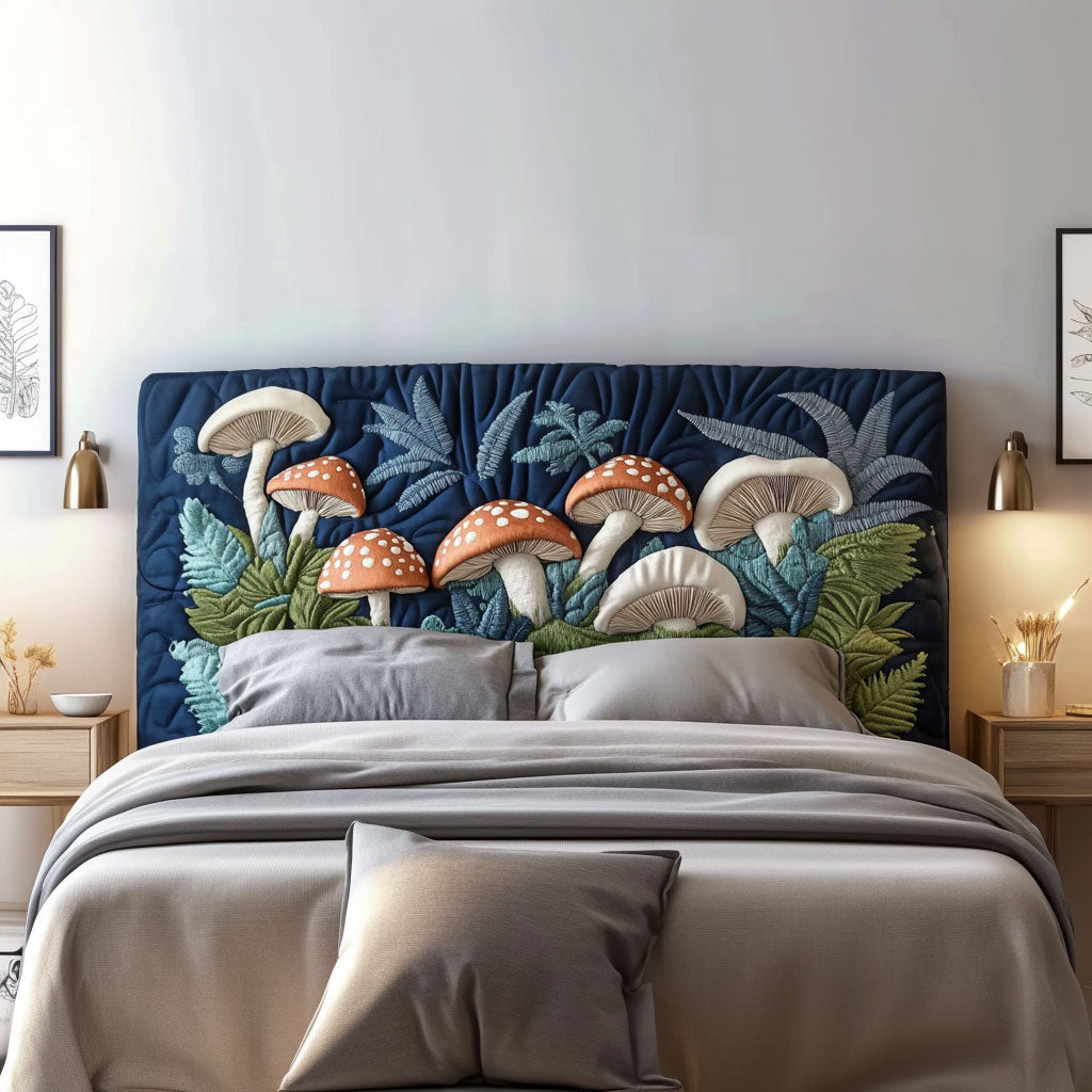Mystical Mushroom Garden QA0701014CL Quilted Headboard Slipcover