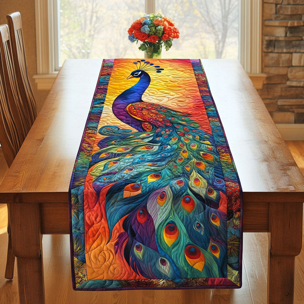 Peacock WJ2304056CL Quilted Table Runner