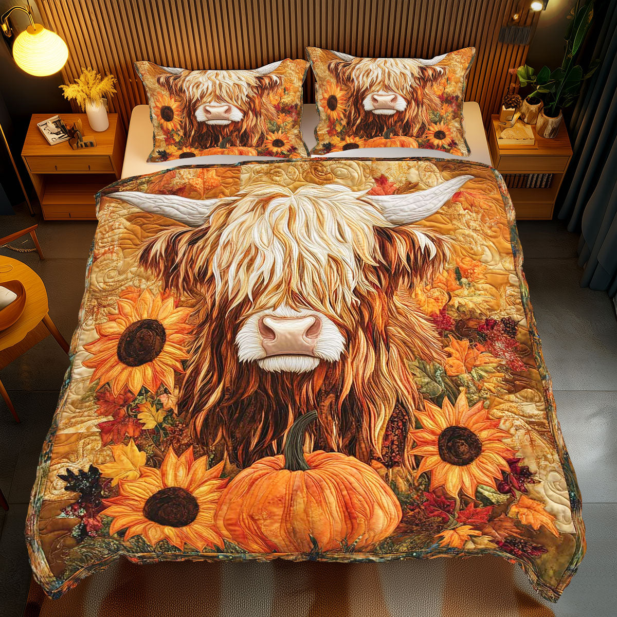 Highland Cow Pumpkin WP0701055CL Duvet Cover Set