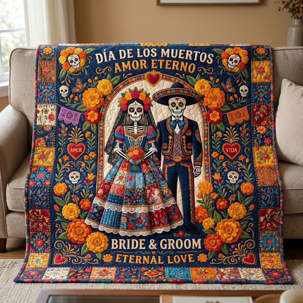 Día De Los Muertos Eternal Love Wedding WN2804005CL Quilt