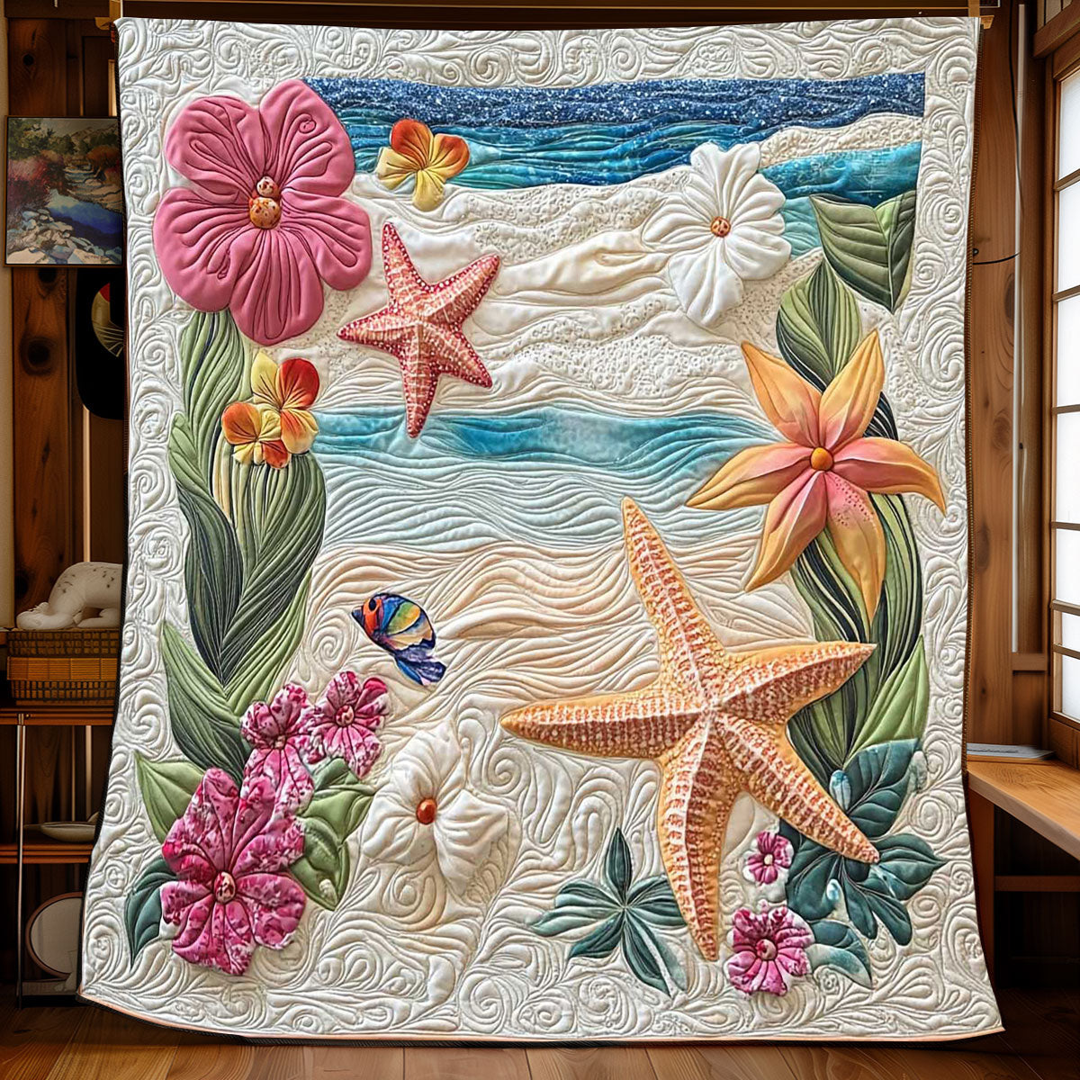 Starfish Seaside WP2301009CL Quilt