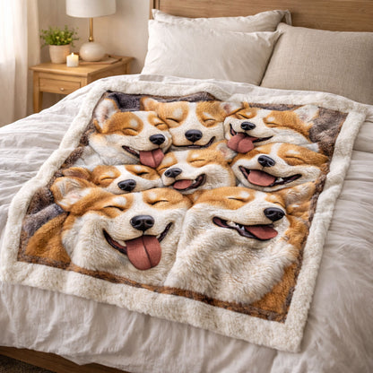 Cozy Corgi CW2801003CL Faux Fur Throw Blanket