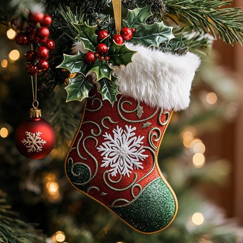 Festive Stocking CW0311035CL Christmas Ornament