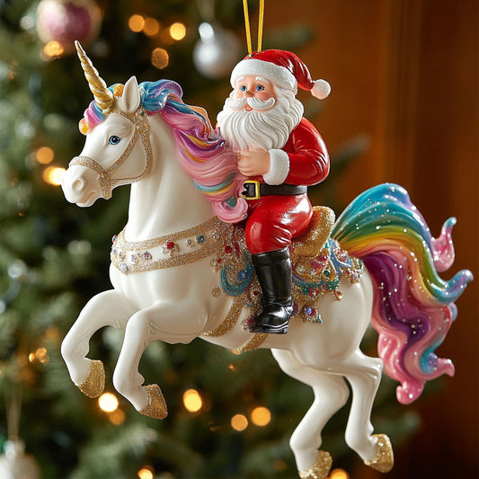 Santa Unicorn CW0112058CL Christmas Ornament