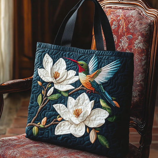 Blooming Hummingbird XR2209019CL Quilted Tote Bag