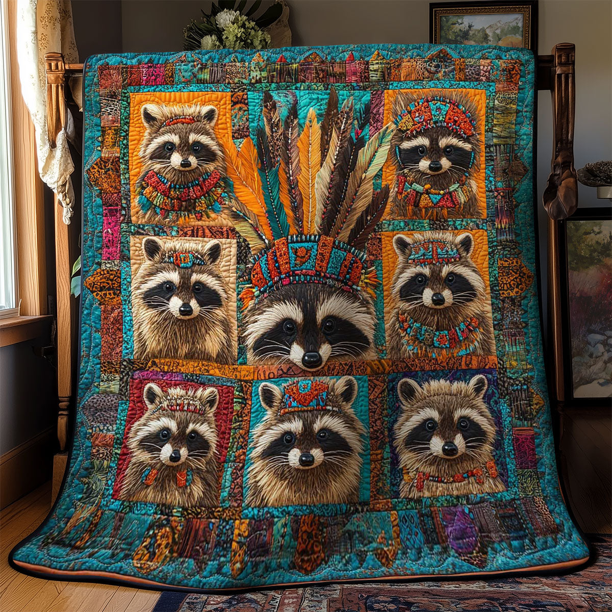 Tribal Raccoon Dreams WN2401032CL Quilt