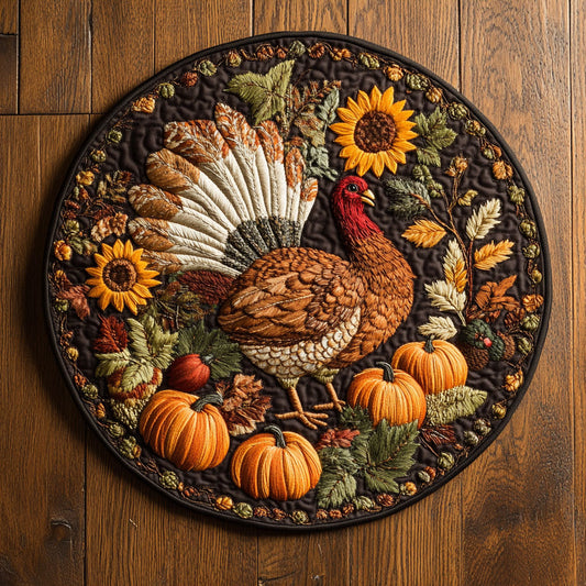 Festival Turkey WN0409036CL Quilted Round Mat