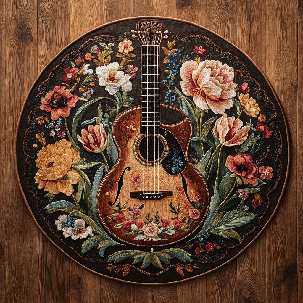 Guitar Serenade WN0506036CL Quilted Round Mat