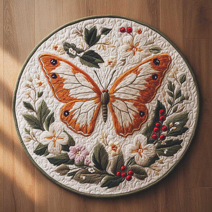 Butterfly Blossom WN2804007CL Quilted Round Mat