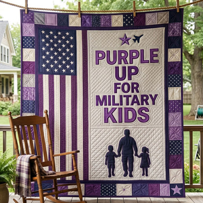 Purple Pride Military Kids WN2304011CL Quilt