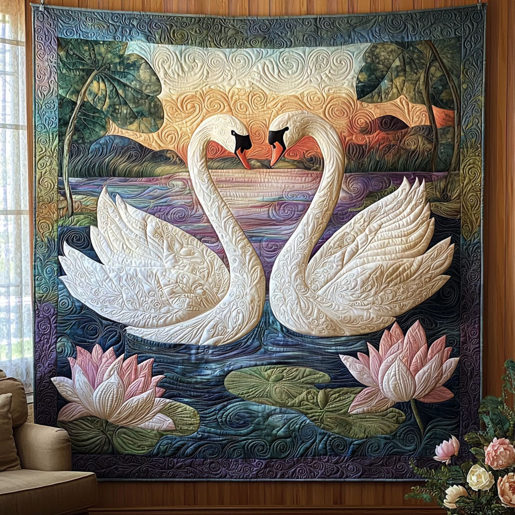 Swan Couple QA1201050CL Quilt