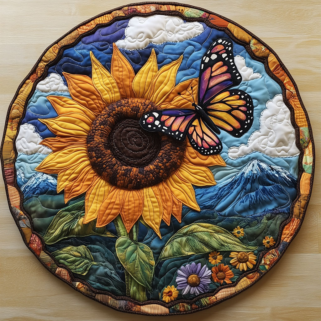 Monarch Over the Peaks LT1510019CL Quilted Round Mat