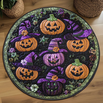 Lantern Pumpkin WN1808096CL Quilted Round Mat