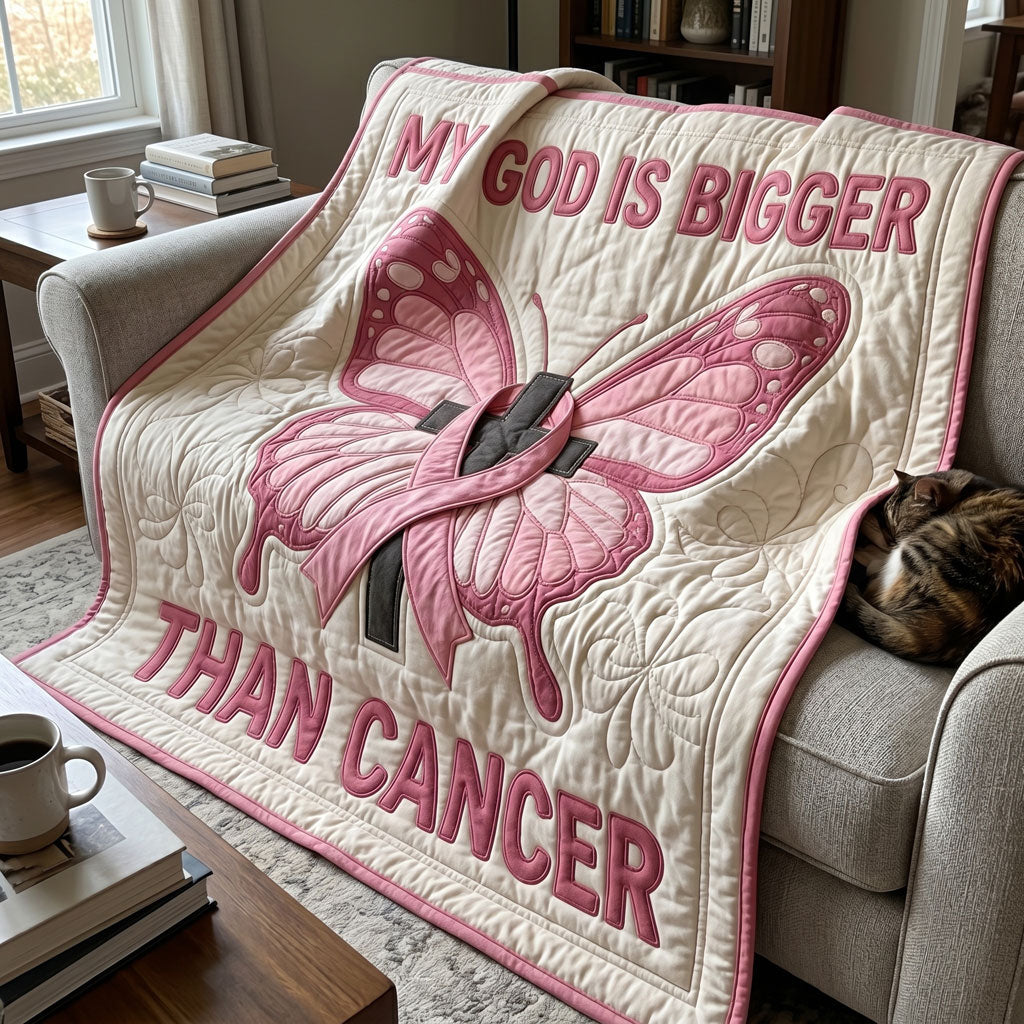 Faith Over Cancer Butterfly WN2404005CL Quilt