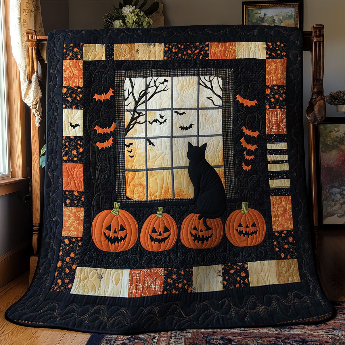 Midnight Cat Haunt WN0703059CL Quilt