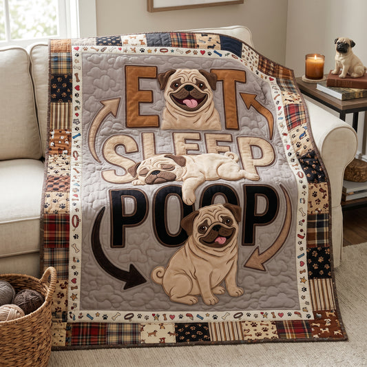 Pug Daily Life XR1505014CL Quilt