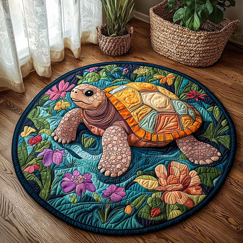 Colorful Turtoise QA1212007CL Quilted Round Mat