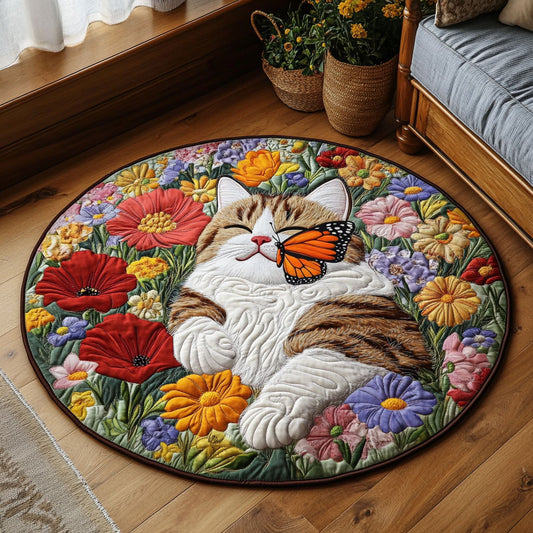 Floral Paradise Kitty KL1312025CL Quilted Round Mat