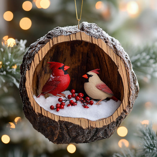 Cardinal Snow Cabin WN2611005CL Christmas Ornament
