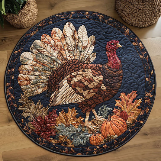 Turkey And Maple Dreams WN0708105CL Quilted Round Mat