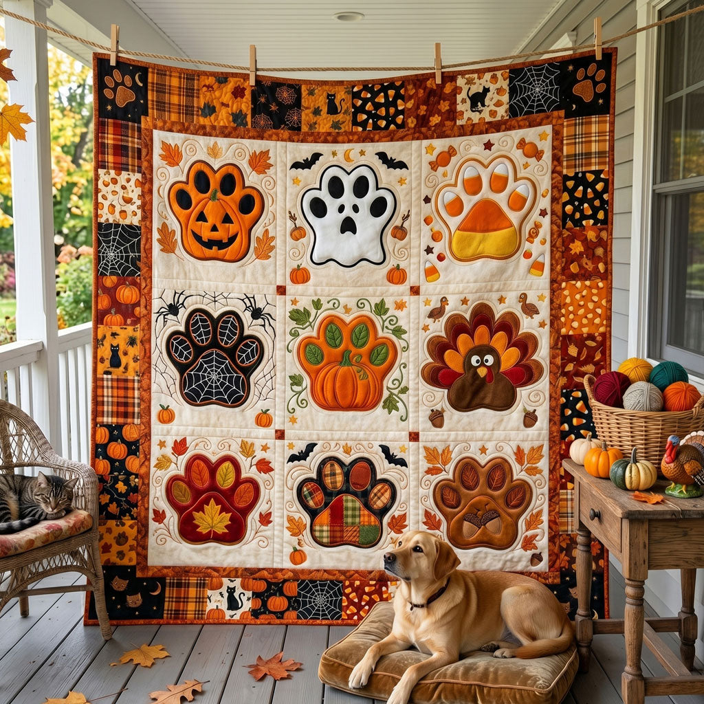 Pumpkin Paws Halloween WN2705013CL Quilt