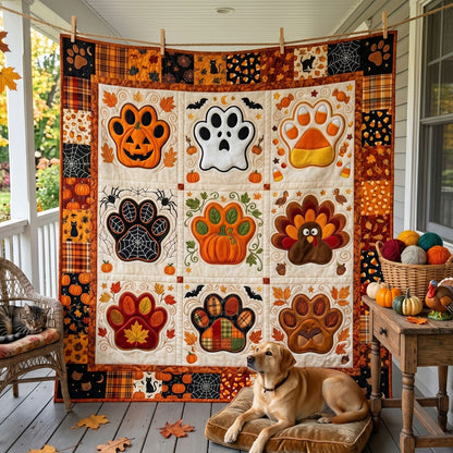Pumpkin Paws Halloween WN2705013CL Quilt