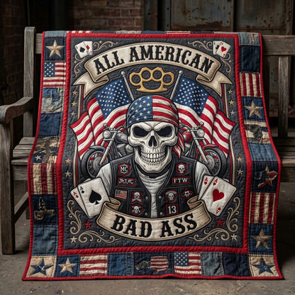 All American Badass Biker Skull WN1304002CL Quilt