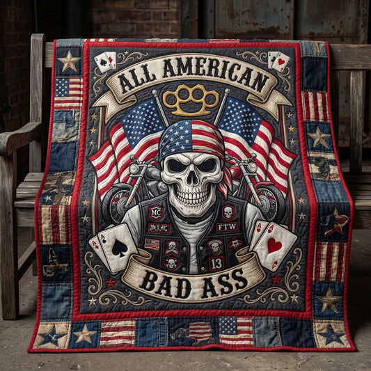 All American Badass Biker Skull WN1304002CL Quilt