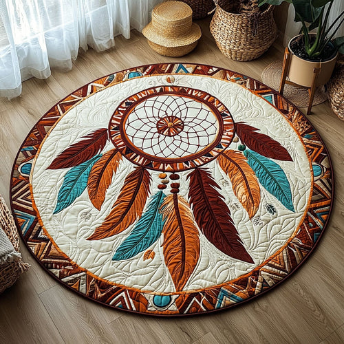 Native American Dreamcatcher QA1712027CL Quilted Round Mat