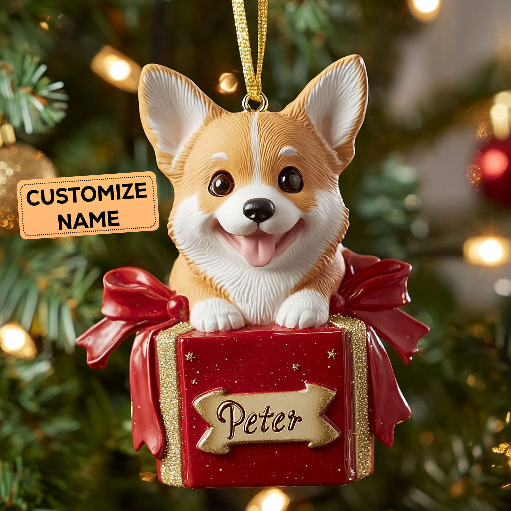 Present Pup CP0112012CL Personalized Christmas Ornament