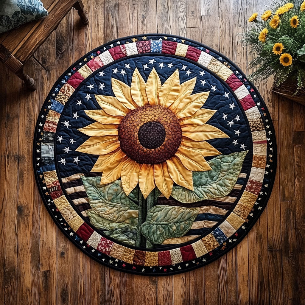 Sunflower Starfield WN1206083CL Quilted Round Mat