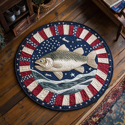 Bass Fish Lodge WN0104002CL Quilted Round Mat
