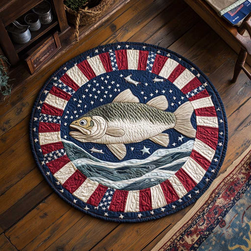 Bass Fish Lodge WN0104002CL Quilted Round Mat