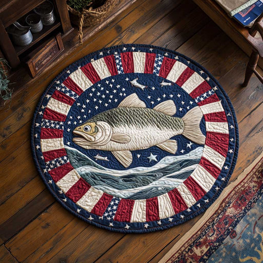 Bass Fish Lodge WN0104002CL Quilted Round Mat
