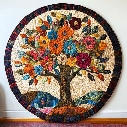 Sunlit Tree WN0808101CL Quilted Round Mat