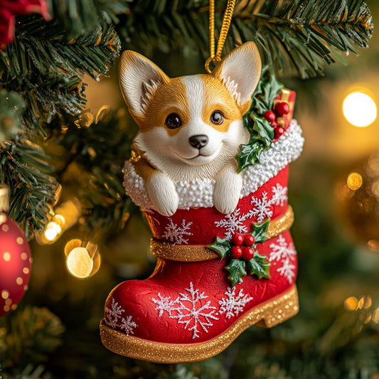 Corgi Holiday Glow CW2310029CL Christmas Ornament