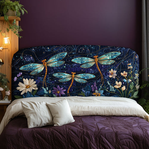 Blue Whisper Dragonfly KL0701020CL Quilted Headboard Slipcover