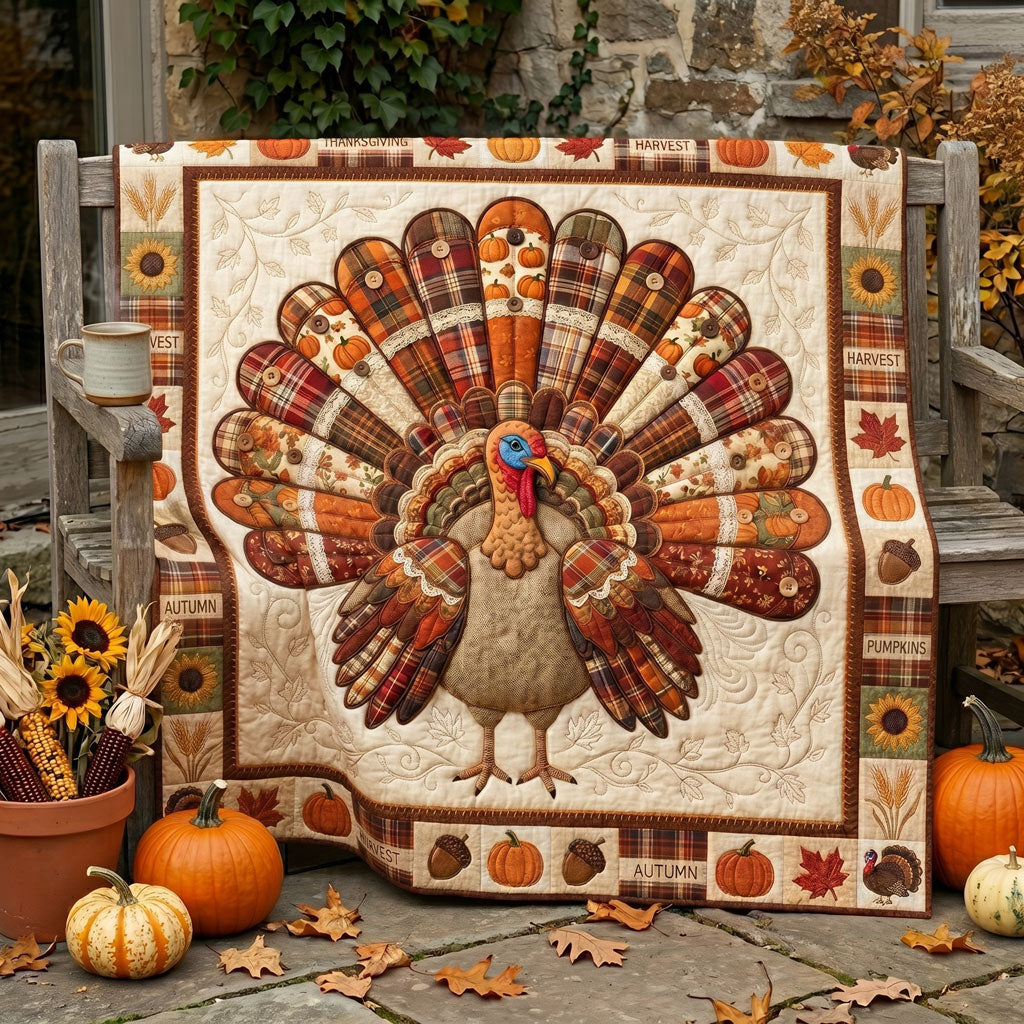 Patchwork Thanksgiving Turkey WN1806010CL Quilt