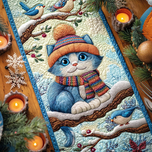 Blue Cat XR2111014CL Quilted Table Runner