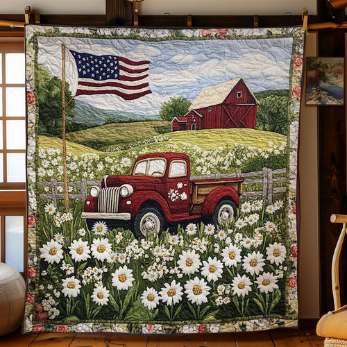 Floral Red Truck WN0703052CL Quilt