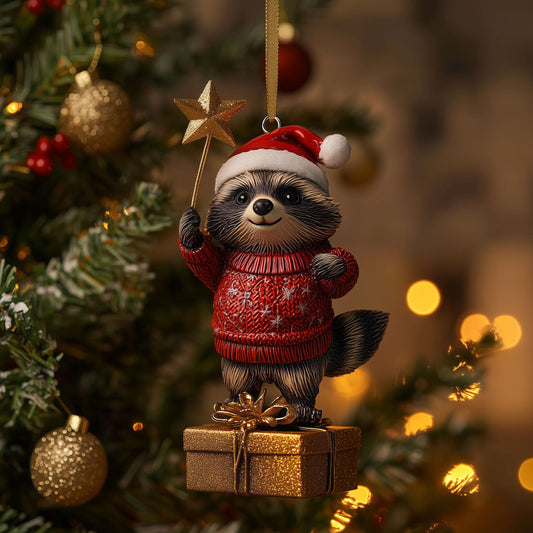 Raccoon with Star Wand LT2110012CL Christmas Ornament