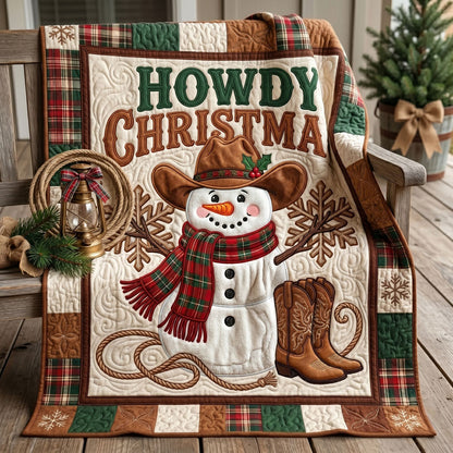 Howdy Christmas Cowboy Snowman WN1105014CL Quilt